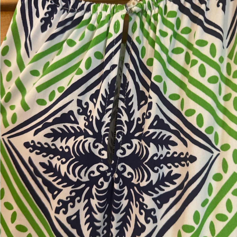 London Times Green and Blue Patterned Women’s One Piece Dress - Picture 6 of 10